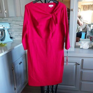 Calvin Klein Christmas Red long sleeve dress NWT 16